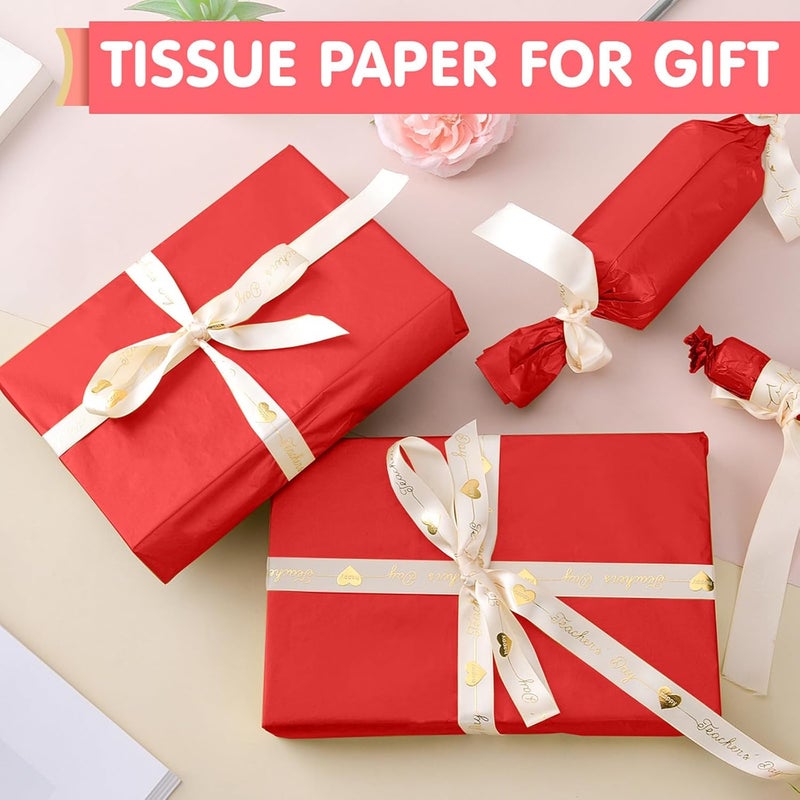 Hlonon Red Tissue Paper for Gift Bags - 30 Sheets of Red Wrapping Tissue Paper Bulk Packaging Paper for Weddings Birthday DIY Project Christmas Gift Wrapping Crafts Decor (14 x 20 Inch) - Image 5